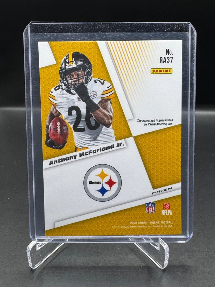 2020 PANINI MOSAIC!  ANTHONY MCFARLAND JR!  RC!  AUTO!  MOSAIC!  STEELERS! - Image 2 of 2