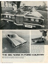 1971 FORD INTRODUCTION - THUNDERBIRD LTD TORINO 3 PG ARTICLE