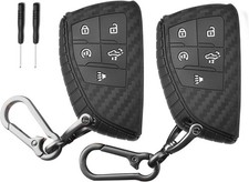QBUC 2 Pcs Key Fob Cover for Chevy,5 Buttons Silicone for GMC Key Fob Cover,Fit