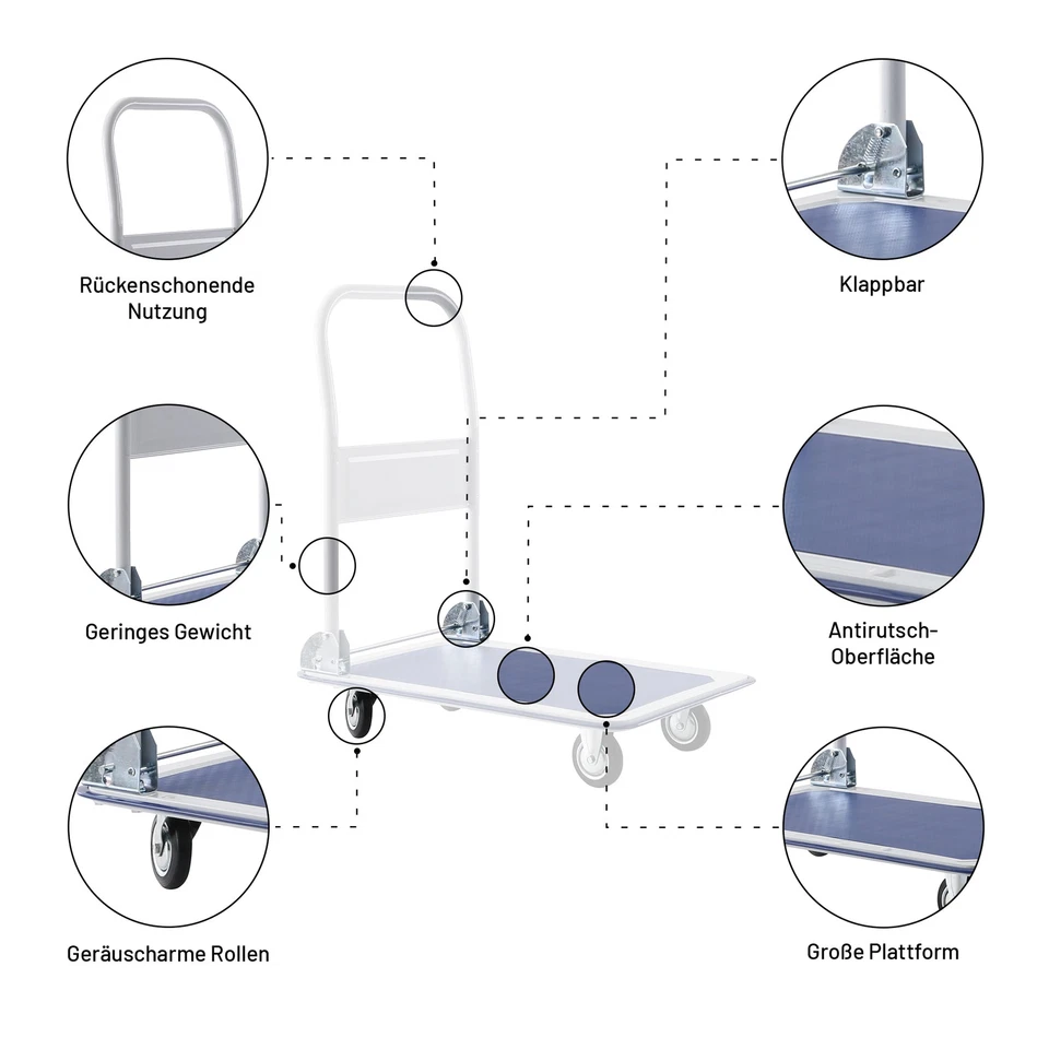 Pallit Transportwagen CARRY klappbar | 300 kg | Lagerwagen Plattformwagen - Bild 3 von 4