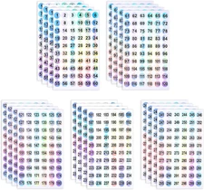 20 Sheets Number Stickers (Numbers 1-300), Self Adhesive Label Laser Stickers...