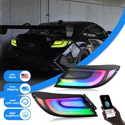 Pair RGB LED Tail Lights For 2022-2024 Toyota GR86 Subaru BRZ Clear Housing