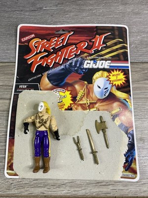Street Fighter GI Joe VTG Vega Figure Loose Incomplete w File Card