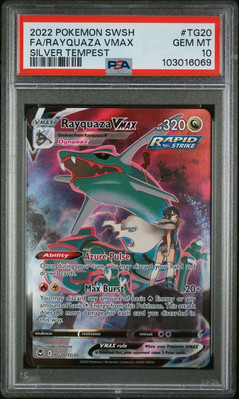PSA 10 Gem Mint Rayquaza VMAX TG20/TG30 Sword & Shield - Silver