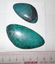 Turquoise Stone Flat Free Form Cabochon 143 Carat 2 pieces