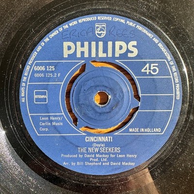 The New Seekers   Cincinnati / Never Ending Song of Love 7'' Single 1971 Philips