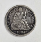 1884 Seated Liberty Dime, XF condition see photos, #2017
