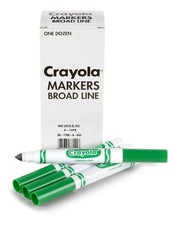 Crayola Broad Line Markers - Green 12ct , Markers for Kids, Bulk School