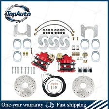 Universal Rear-End Disc Brake Conversion Kit Red Fits For Ford 9 Inch New