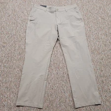Under Armour Tech Pants Mens 38x30 Beige Straight Golf Performance 4 Way stretch