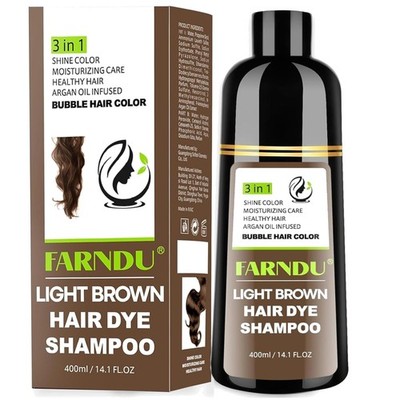 Hellbraun Haarfarbe Shampoo 3 in 1 für alle Haartypen graue Haare abdecken