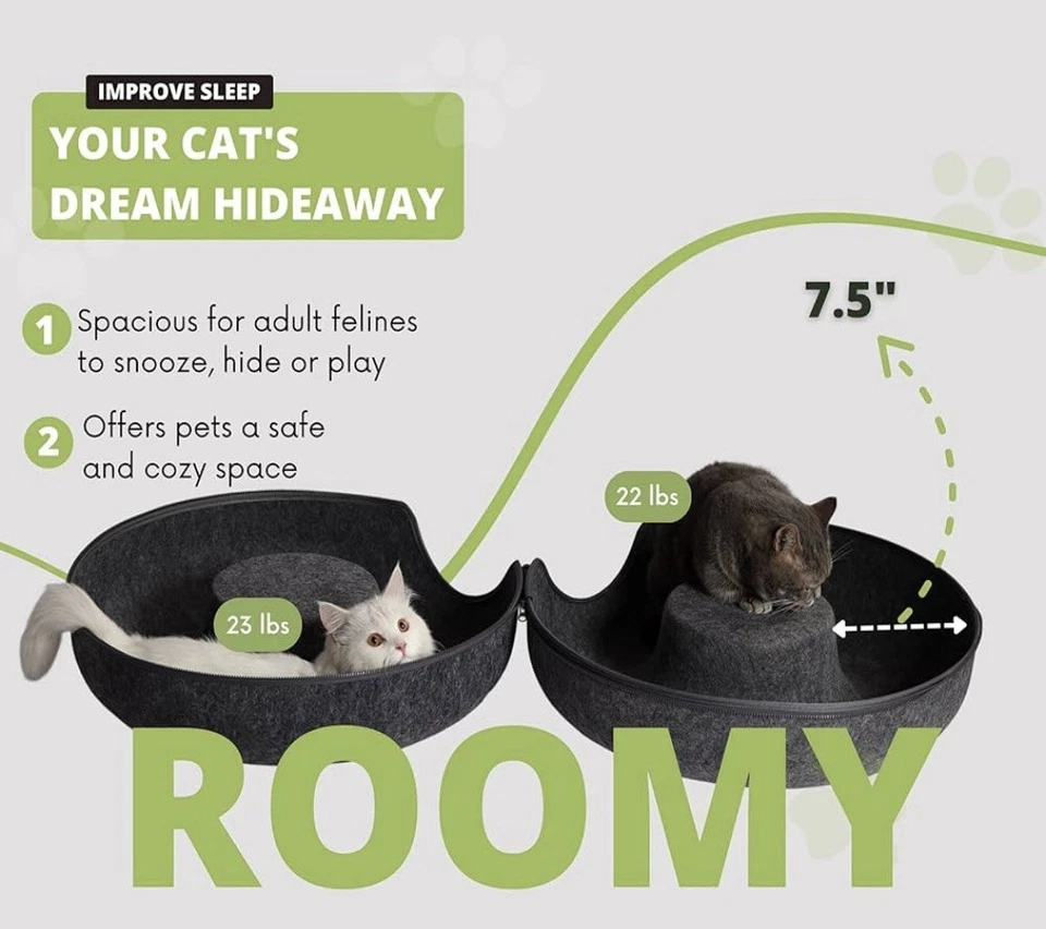 Cueva para gatos Peekaboo para gatos múltiples y grandes de hasta 30-45 libras, desmontable para arañazos... Foto 4 de 4