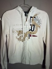 Lauren Jeans Company Ralph Lauren White Zip Front Hoodie Small