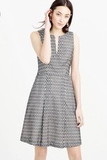 J. Crew Eyelet Dress Womens 6 Black White Sleeveless Mini Preppy Old Money