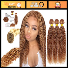 30-34 Inch Blonde Water Wave Human Hair Bundles - Unprocessed Remy Extensions, 3