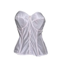 Dominique Juliette Satin Longline Bustier Bridal Bra White Sz 42D