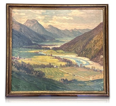 Max Werner (1928) - Ölbild Alpenlandschaft - signiert - Tirol Bayern - Öl auf Pl