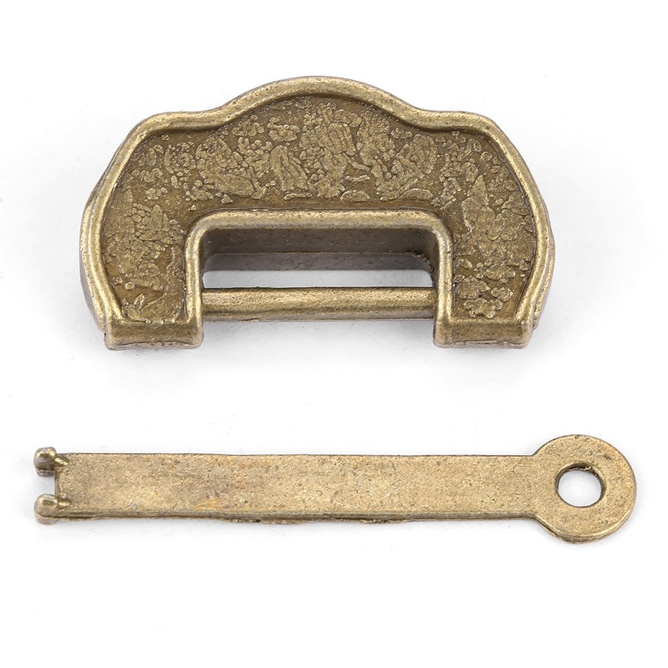 ↑Chinese Vintage Padlock Antique Retro Style Lock Key For Jewelry Box ...