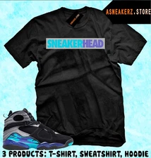 Shirt To Match AJ 8 Aqua 2025 Sneaker Matching Tee Sneakerhead 8s T-Shirt
