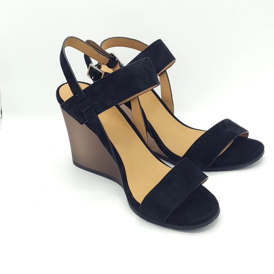 Sandalias de cuña Marc By Marc Jacobs punta abierta negras para mujer talla 8,5 Foto 3 de 4