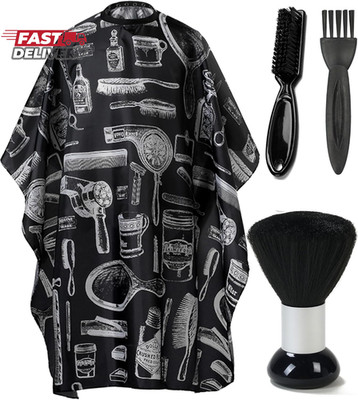 Professional Hair Cutting Cape with Neck Duster Brush, Adjustable Salon Closure