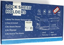 Bed Sheet Lock Holders – Open Corner Fitted Sheet Grippers, Easy Install, Grey