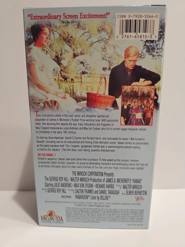 Hawaii VHS Tape/Julie Andrews/Richard Harris Box Set (2) Great Condition/ Price! - Image 2 of 4
