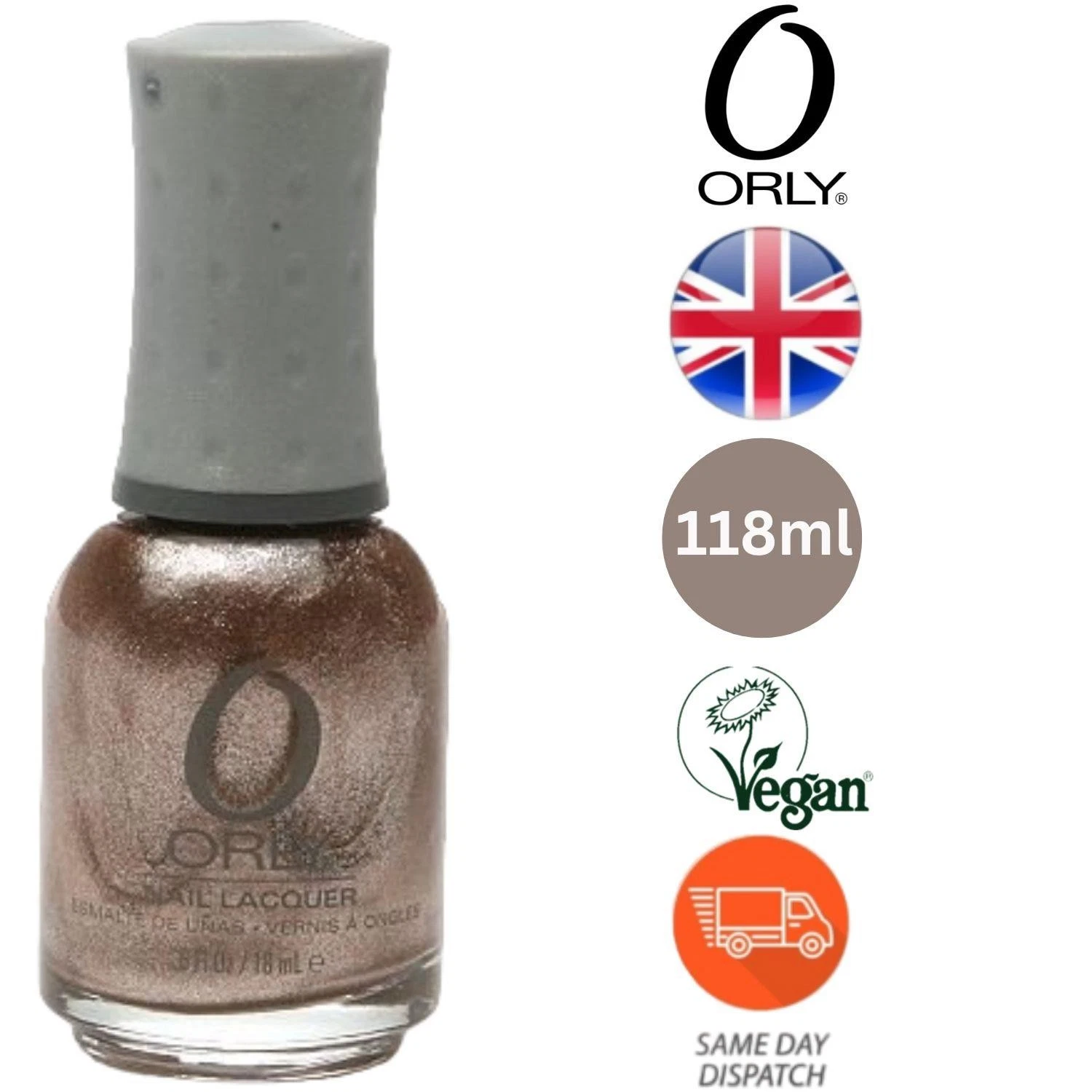 Orly Rage Nail is a Luxurious Metallic Rose Polish With Dazzling Shine - 18ml