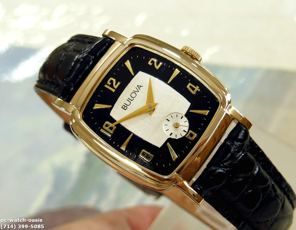 1967 Vintage BULOVA, Stunning BLACK SILVER Dial, Serviced & Warranty - Image 3 of 4