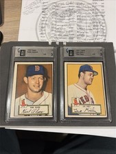 1952 Topps Baseball Global Auth Graded 3.0 VG Lot of 2 Karl Olsen Leo Kiley