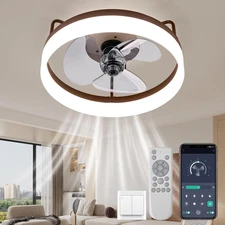 Ceiling Fans with Lights and Remote,Modern Low Profile Ceiling Fan with Light,Fo
