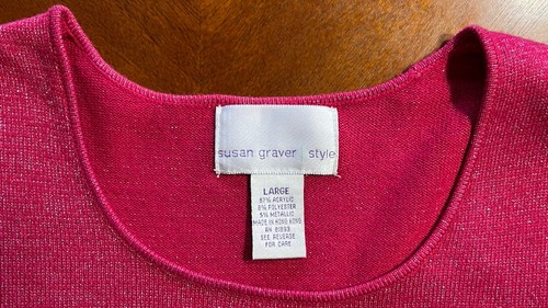 Susan Graver ärmelloses Top Damen Metallic Pink Large - Bild 3 von 5