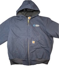 Carhartt J131 DNY Jacket Vintage Mens XL Navy Blue Canvas Made In USA Workwear