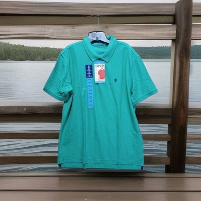 IZOD Polo Size L Solid Windward Cool Interlock Sun Control Polo Shirt