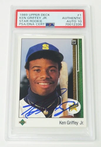 Ken Griffey Jr. HOF Signed Autograph 1989 Upper Deck Rookie Card # 1 PSA 10 Auto
