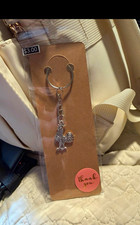 Silver Metal Rooster Charm Keyring Animal Theme Unisex Keychain Key Ring