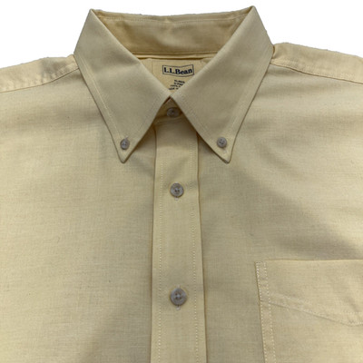LL Bean Long Sleeve Button Down Oxford Dress Shirt Men s XL Reg Yellow Classic