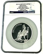 2013 Great Britain 5oz Silver Britannia Pf70 Ucam Ngc First Release Scarce