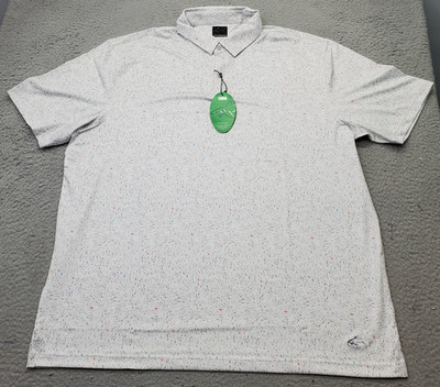 Greg Norman Polo Shirt Men XXL Multi All-Over Print Play Dry Performance Stretch