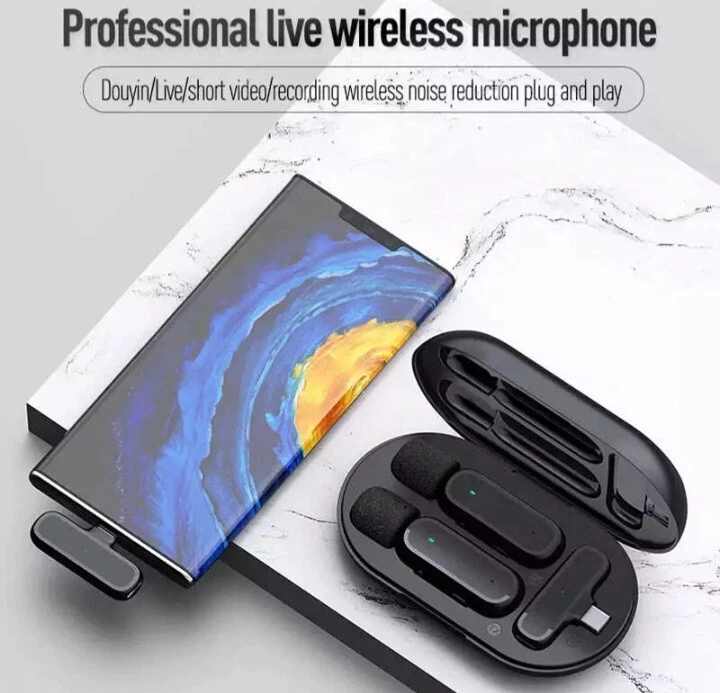 Wireless HD Radio Live Microphone K61 Dual Mic 20 Meters for Mobile Phone ...238 - Image 2 of 4