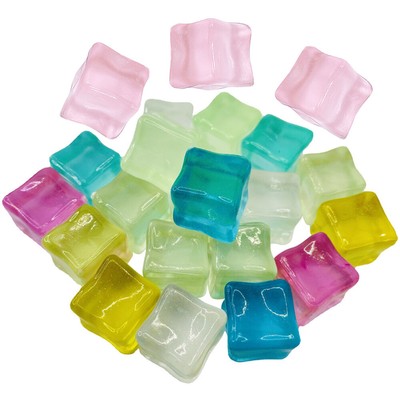 20pcs Fake Ice Cubes Luminous Ice Cubes Artificial Ice Cube Props US
