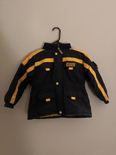 Vintage Sesame Street Toddler Freeze Zone Winter Jacket Navy Blue  Yellow Sz 3T