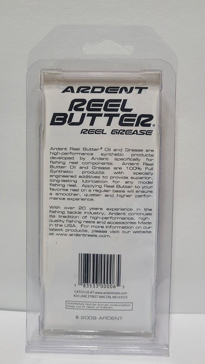 Ardent Reel Butter Grease 1oz Synthetic Grease for Reels NEW SEALED!