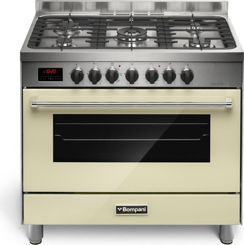 Bompani Cucina a Gas con Forno elettrico 5 Fuochi 90x60 Classe A Crema  BO684DL/N | eBay