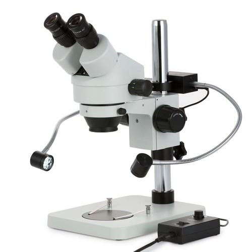 Amscope 7X-45X Trinocular Stereo Zoom Microscope +3MP Camera +Dual Gooseneck LED - Picture 3 of 9