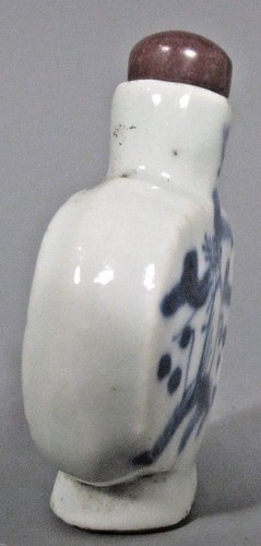 China Chinese Blue & White Fungi Porcelain Snuff Bottle Qing ca. 19-20th c. - Picture 4 of 8