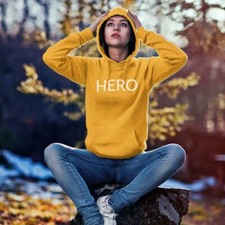 HERO UnisexHoodie-Simple Minimal Printed One Liner