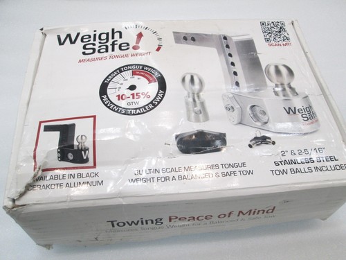 Weigh Safe WS6-2 Adjustable Trailer Hitch with Scale 6 inch Drop 12,500 lbs
