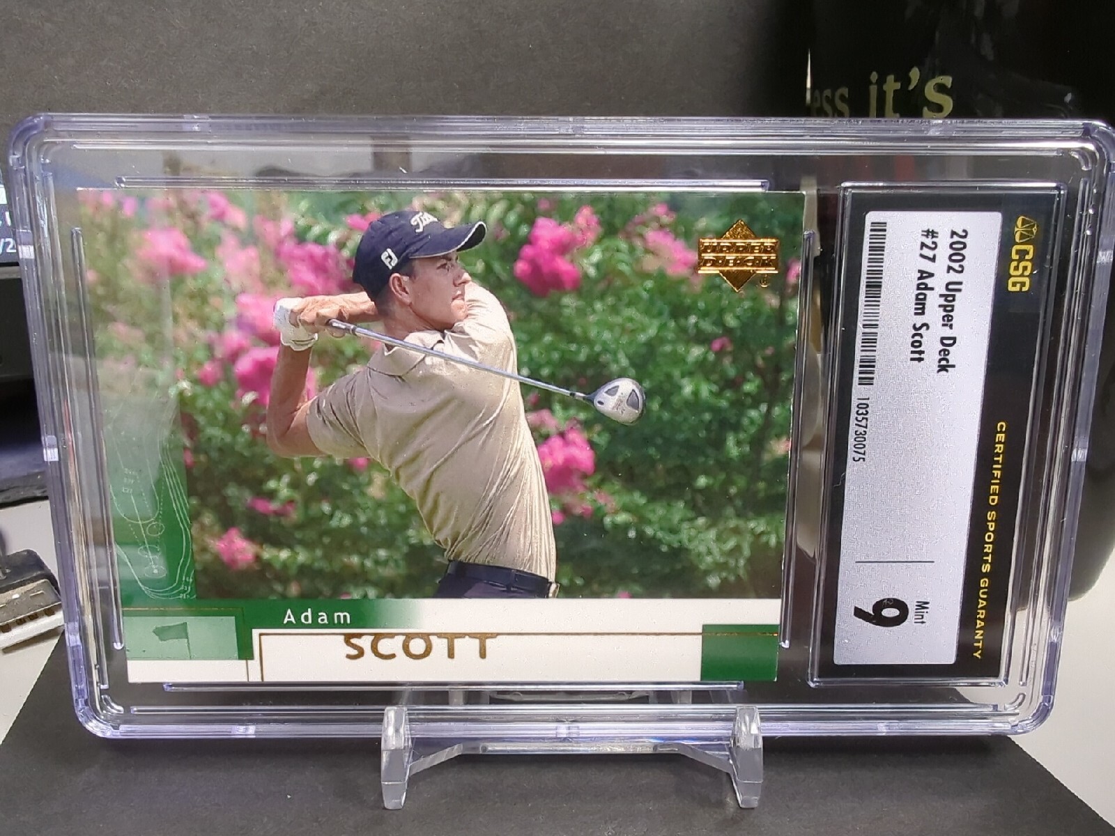 2002 Upper Deck Golf #27 ADAM SCOTT RC Australia CSG 9 Mint