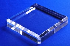 Clear Acrylic Square Beveled Display Base, 5" W x 5"D x 1" H FREE SHIPPING
